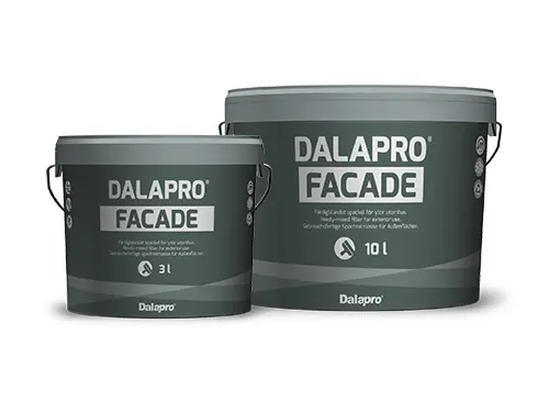 Dalapro Facade - grått utomhusspackel i för mindre lagningar på mineraliska underlag