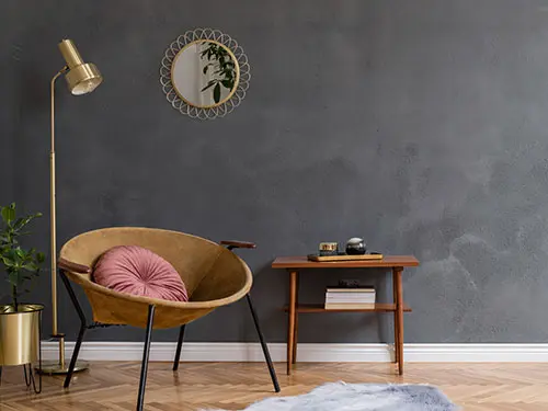 Dalapro Design Concrete Grey - Färgat designspackel som ger en betongliknande, levande väggyta